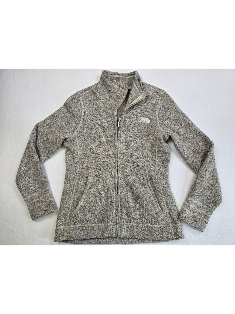 The North Face Womens Medium Full-Zip Jacket Heathered Brown Gray